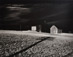 Minor White<br /><em>Two Barns, Dansville, New York</em>, 1955</br>Gelatin silver print