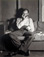 Willard Van Dyke (1906 - 1986)<br><em>Ansel Adams at 683 Brockhurst</em>, c. 1933</br>Gelatin silver print<br>Image: 9 1/4 x 7 1/4"