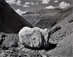 <em>White Boulder, Black Place, New Mexico</em>, 1945,<br>Gelatin silver print