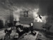 Jerry Uelsmann<br><em>Untitled (Child's Bedroom)</em>, 1981</br>Gelatin silver print<br>Image: 15 x 19 1/2"; Paper 16 x 20"