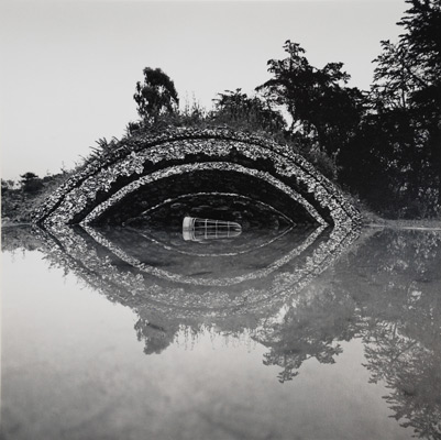 <em>Midden Sculpture by John Roloff and Heather McGill Elkhorn Slough, California,</em>1989<br />Gelatin silver print<br />Image: 8 x 8; Mount: 16 x 14 1/4" 