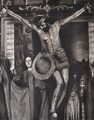 <em>Crucifixion, Tlacochahuaya, Oaxaca</em>, 1933, printed 1967<br>Photogravure</br>Image: 9 7/8 x 7 3/4"; Paper: 15 3/4 x 12 3/4"