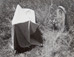 <em>Untitled (Tombstone and cloth),</em> 1955<br />Vintage gelatin silver print<br />Image: 7 3/8 x 9 5/8"; Mount: 13 x 13"