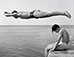 Nino Migliori B. 1922)<br><em>Il Tuffatore [Diver]</em>, 1951</br>Gelatin silver print<br>Image: 39 1/2 x 53 1/2"